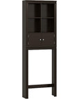 69" White Wood Double Door Over The Toilet Storage