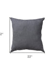 22" Granite Gray Indoor Outdoor Throw Pillow