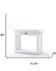 Three Piece White Solid Wood Dining Set with Two Chairs