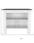 41" Dark Brown and White Wood Kitchen Island Set With Storage