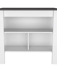 41" Dark Brown and White Wood Kitchen Island Set With Storage