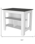 41" Gray and White Wood Kitchen Island Set With Storage