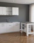 41" Gray and White Wood Kitchen Island Set With Storage