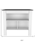 41" Dark Brown and White Wood Kitchen Island Set With Storage