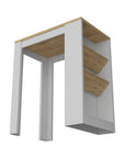 White And Natural 36" Kitchen Island With Storage