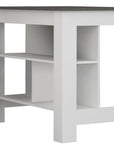 41" Dark Gray and White Wood Kitchen Island Set With Storage