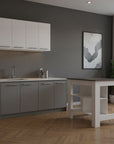41" Dark Gray and White Wood Kitchen Island Set With Storage