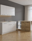 59" Natural White and Brown Wood Kitchen Island Set With Storage