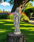 32" Gray Polyresin Virgin Mary Outdoor Statue