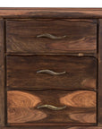 27" Dark Brown Solid Wood Three Drawer Nightstand
