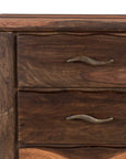 27" Dark Brown Solid Wood Three Drawer Nightstand
