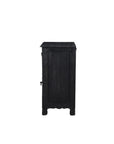 30" Black Solid Wood Distressed One Drawer Nightstand