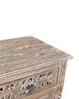 30" Gray Solid Wood Distressed One Drawer Nightstand