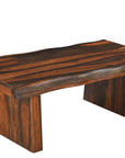 51" Dark Brown Solid Wood Sled Coffee Table
