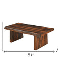 51" Dark Brown Solid Wood Sled Coffee Table