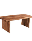51" Brown Solid Wood Sled Coffee Table
