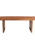 51" Brown Solid Wood Sled Coffee Table