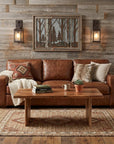 51" Brown Solid Wood Sled Coffee Table
