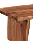 51" Brown Solid Wood Sled Coffee Table