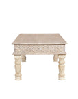 51" White Solid Wood Distressed Coffee Table