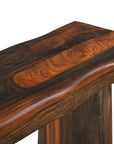 60" Dark Brown Solid Wood Frame Console Table