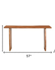 57" Chestnut Solid Wood Sled Console Table
