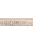58" White Floral Distressed Solid Wood Dining Bench
