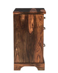 30" Dark Brown Solid Wood Three Drawer Live Edge Filing Cabinet