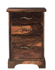 30" Dark Brown Solid Wood Three Drawer Live Edge Filing Cabinet