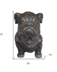 16" Antiqued Bronze Bulldog Outdoor Statue