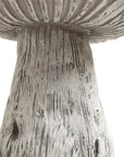 15" Orange And White Polyresin Mushroom Outdoor Statue
