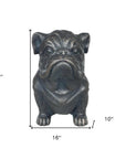 16" Black Polyresin Dog Outdoor Statue