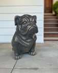 16" Black Polyresin Dog Outdoor Statue
