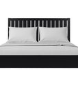Three Piece Black Solid Wood Bedroom Set