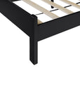 Three Piece Black Solid Wood Bedroom Set