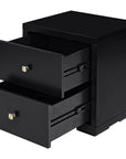 Three Piece Black Solid Wood Bedroom Set