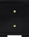 Three Piece Black Solid Wood Bedroom Set