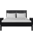 Three Piece Black Solid Wood Bedroom Set
