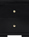 Three Piece Black Solid Wood Bedroom Set