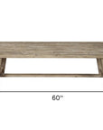 60" Natural Distressed Solid Wood Dining Bench