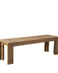 58" Natural Distressed Solid Wood Dining Bench