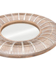 32" Brown Round Accent Mirror