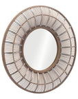 32" Brown Round Accent Mirror