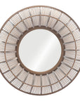 32" Brown Round Accent Mirror