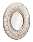 32" Brown Round Accent Mirror