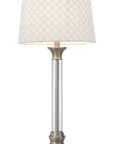 32" Nickel Metal Table Lamp With White Empire Shade