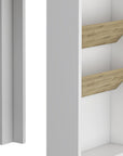 36" Natural and White Wood Kitchen Island With Storage