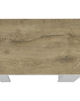 36" Oak and White Wood Kitchen Island With Storage