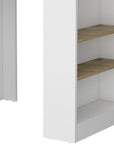 36" Oak and White Wood Kitchen Island With Storage
