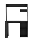 58" Black Wood Computer Desk With Hutch